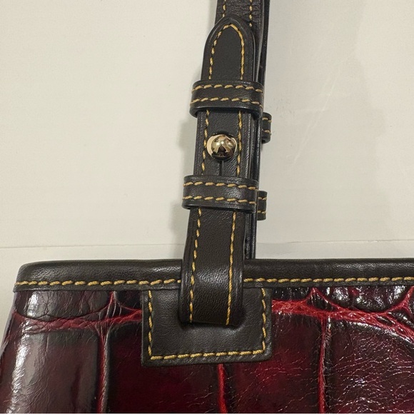 Dooney & Bourke Red Croc Embossed Leather Tote Bag | Large Shoulder Purse - Picture 6 of 15